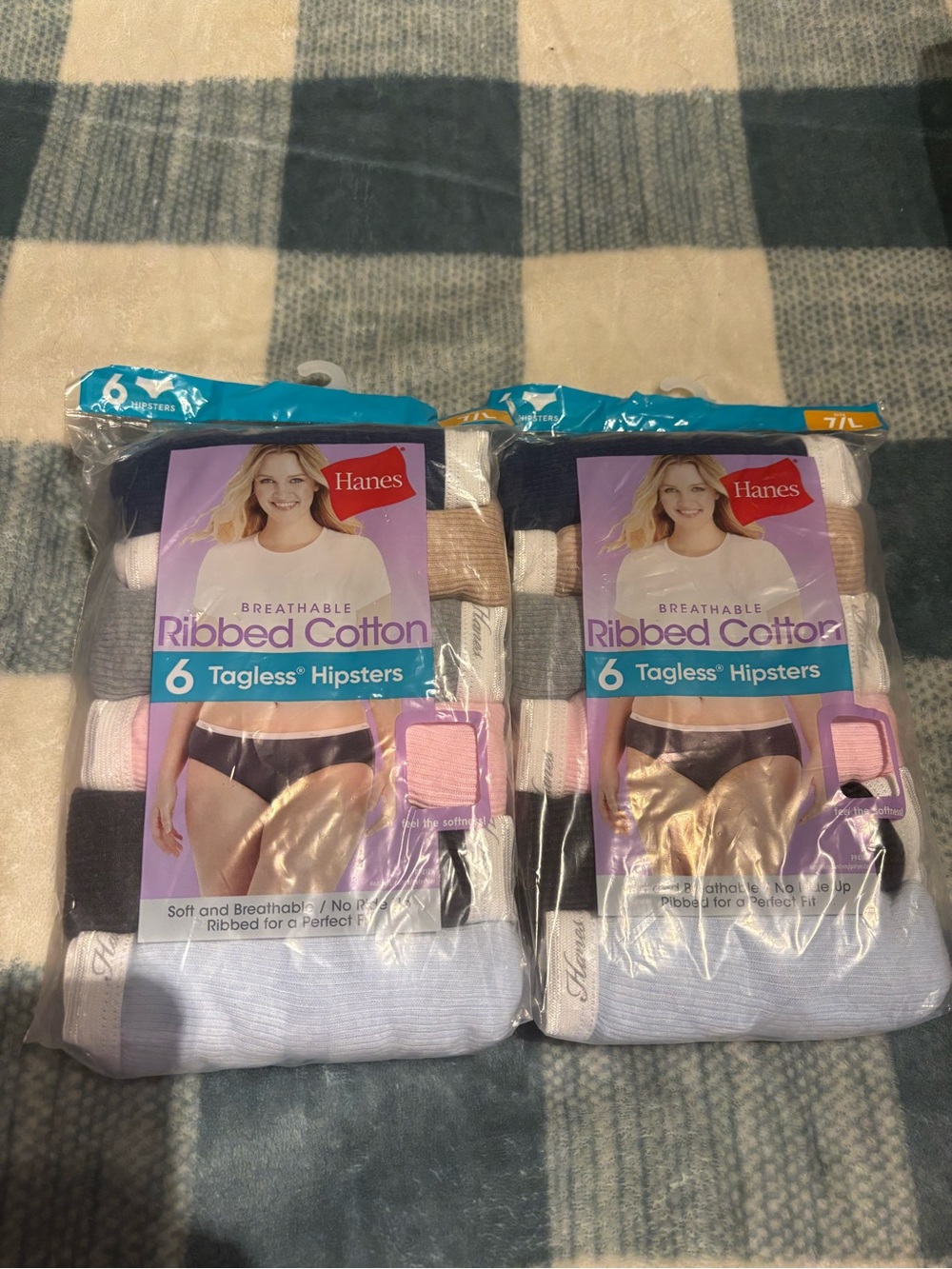 Hanes ribbed cotton hipsters! 2 unopened packages